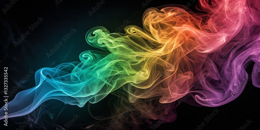 Fototapeta premium Colorful Smoke Stream Abstract, Background, Art
