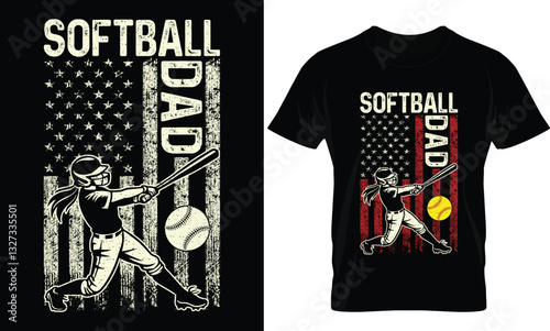 Softball Dad, Softball Shirt, Softball Daddy T-shirt Design
