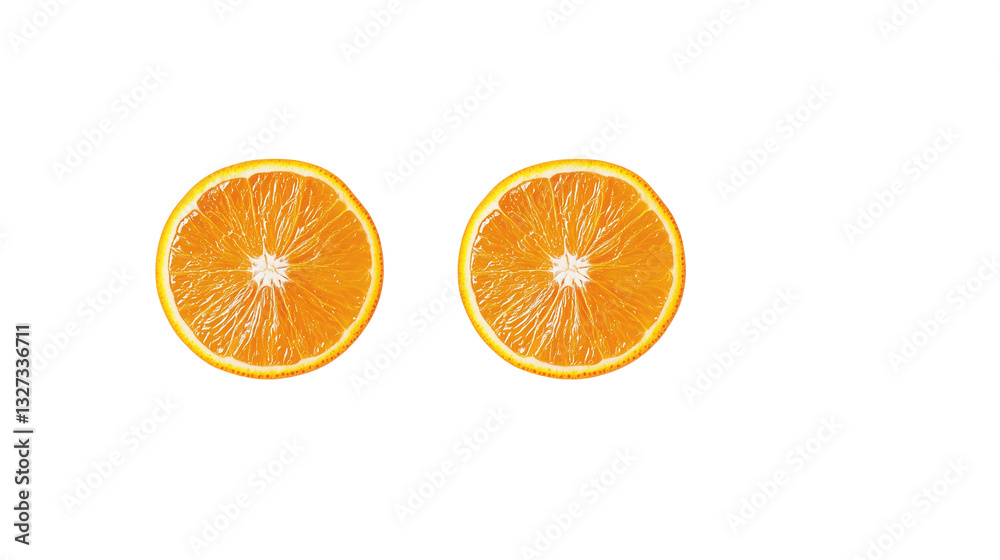 Fresh Orange Slices  Transparent Background