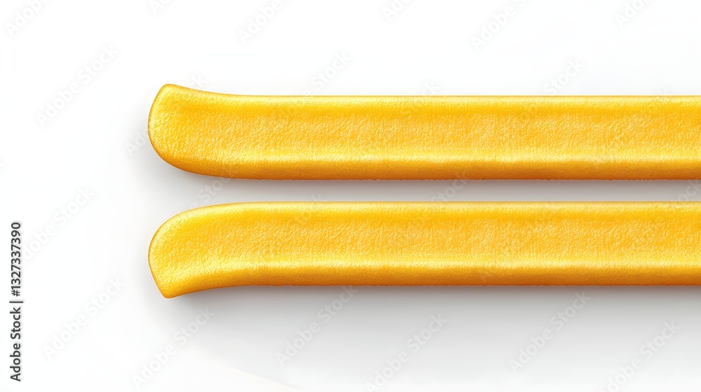 Bright Yellow Chopsticks Isolated on White Background with Minimalist Design and Elegant Texture Bright Yellow Chopsticks Isolated on White Background with Minimalist Design and Elegant Texture