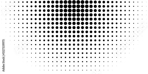 Halftone gradient. Dotted gradient, smooth dots spraying and halftones dot background seamless horizontal geometric pattern vector template set.