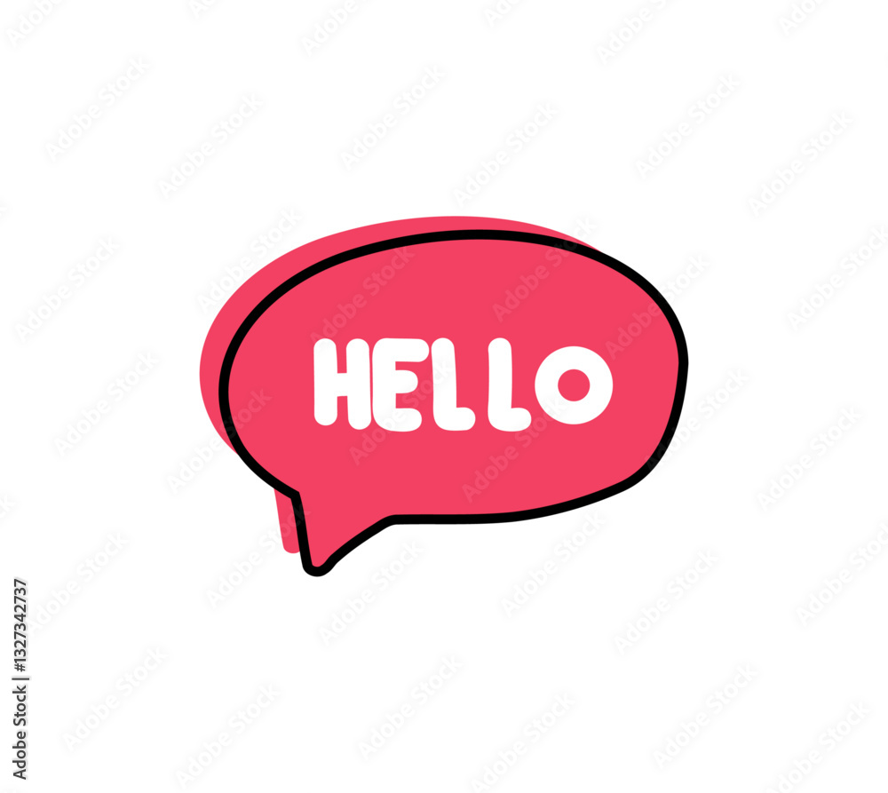 Hello. Badge, icon, logo vector design illustration on white background Hello. Badge, icon, logo vector design illustration on white background