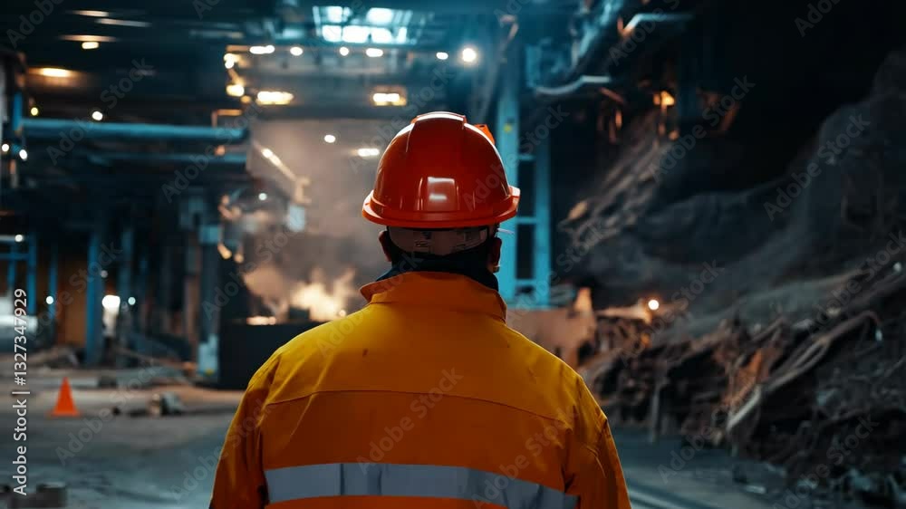 A mining engineer performs a thorough safety check at the extraction site, assessing structural integrity and ensuring machinery is in good working order before continuing with excavation