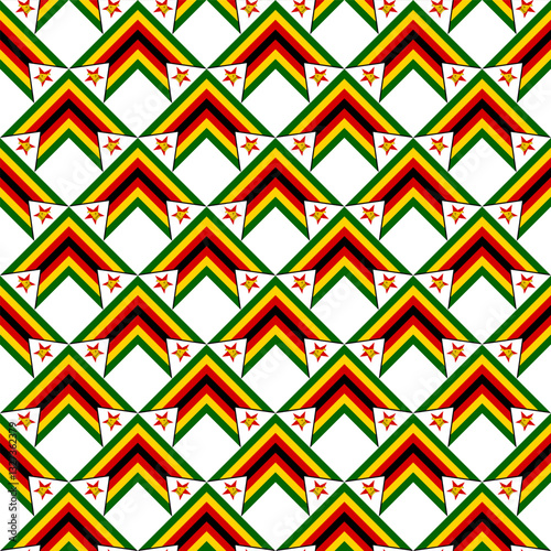 chevron arrow pattern of zimbabwe flag. geometric background. vector illustration photo