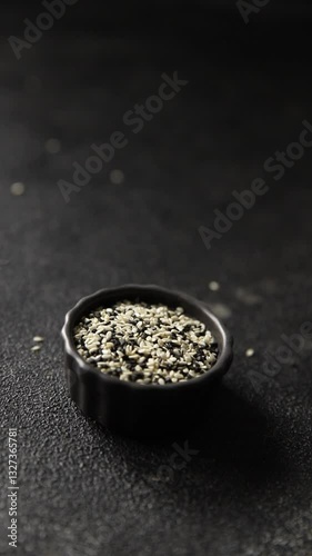 Wallpaper Mural Sesame spice mix white and black tasty fresh gourmet food background on table rustic food top view copy space keto and paleo diet vegetarian and vegan food Torontodigital.ca