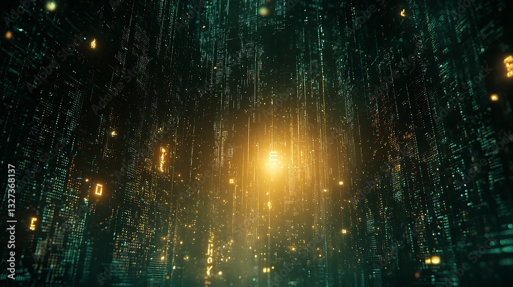 Naklejka premium Digital Data Stream Abstract Visualization