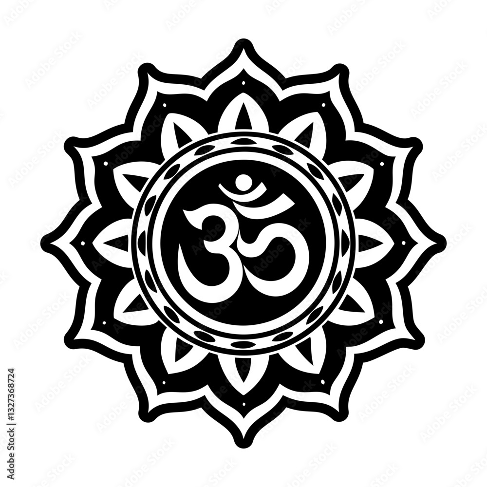 Fototapeta premium A solid style icon of om sign symbol