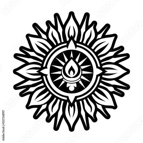 A solid style icon of sacred art symbol