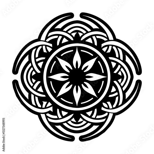A filled style icon of sacred circle symbol