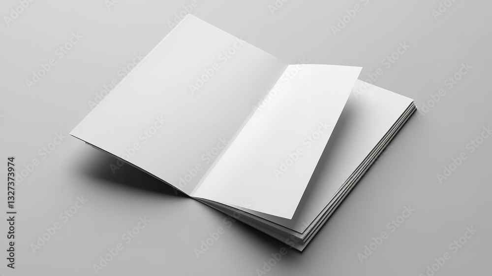Blank Tri Fold Brochure Template for Mock Up and Presentation Design 3D Render Illustration Blank Tri Fold Brochure Template for Mock Up and Presentation Design 3D Render Illustration