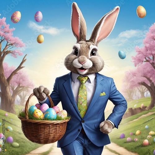 Festive abstract modern easter illustration.