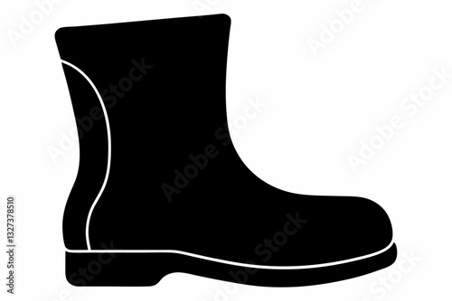 black rubber boots
