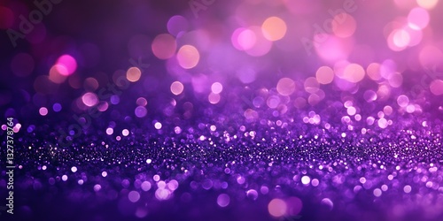Violet purple sparkle dust horizontal background luminous bokeh effect pink particles glittering backdrop abstract glamour