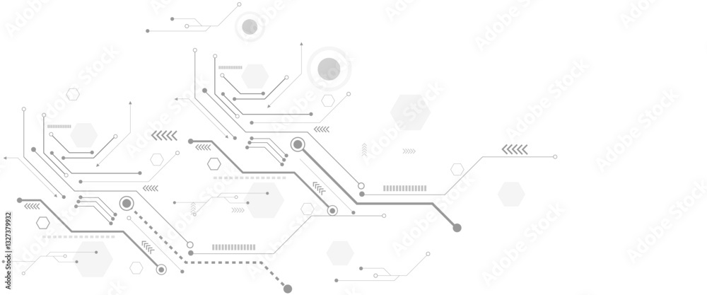 Technology black circuit diagram concept. Vector abstract technology on white background.