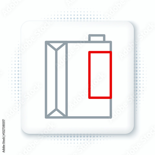 Line Paper package for kefir icon isolated on white background. Dieting food for healthy lifestyle and probiotics fulfillment. Colorful outline concept. Vector