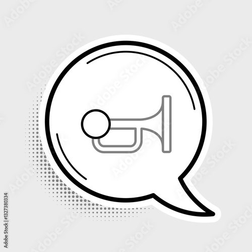 Line Signal horn on vehicle icon isolated on grey background. Colorful outline concept. Vector
