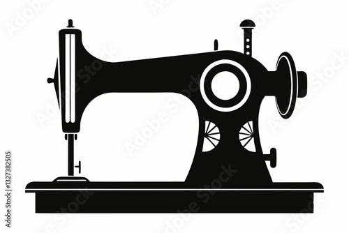 sewing machine line art silhouette vector illustration