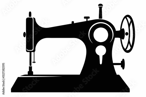 sewing machine line art silhouette vector illustration