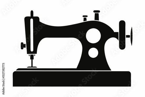 sewing machine line art silhouette vector illustration