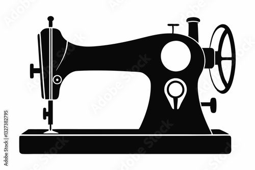 sewing machine line art silhouette vector illustration