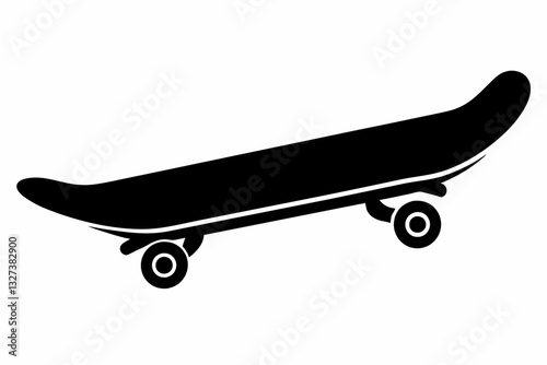skateboard line art silhouette vector illustration