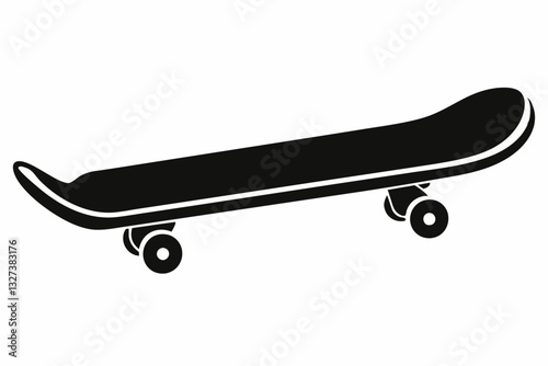 skateboard line art silhouette vector illustration