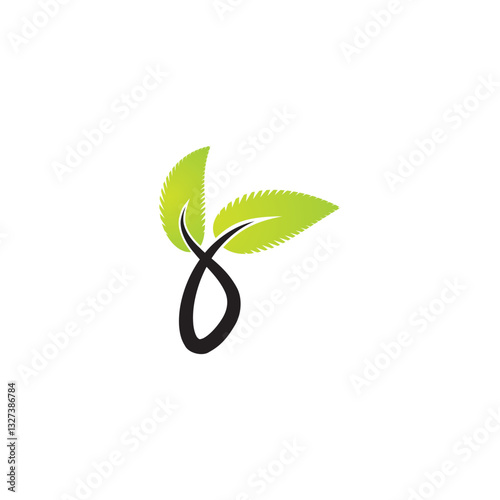 abstract green leaf logo vector design
