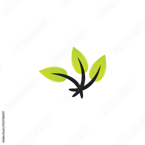 abstract green leaf logo vector design