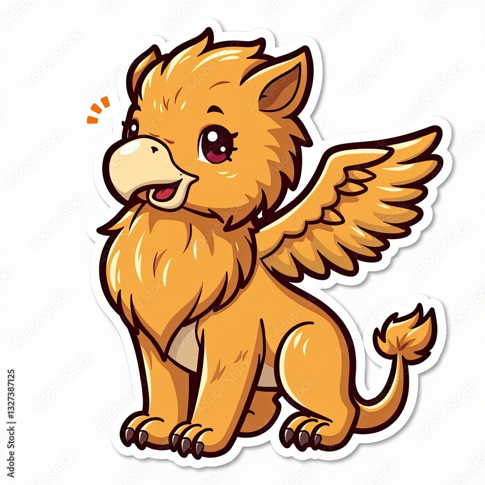 Cute Cartoon Griffin Character with Bright Colors and Playful Design Cute Cartoon Griffin Character with Bright Colors and Playful Design