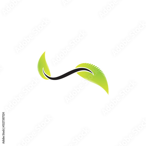 abstract green leaf logo vector design