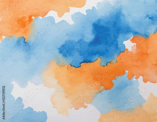 Watercolour hand painting colourful abstract background with paper texture