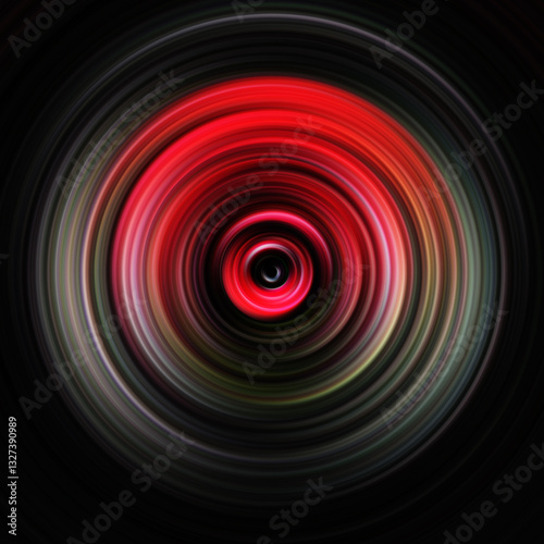 Colorful radial motion effect. Abstract rounded background. Color curves and sphere.