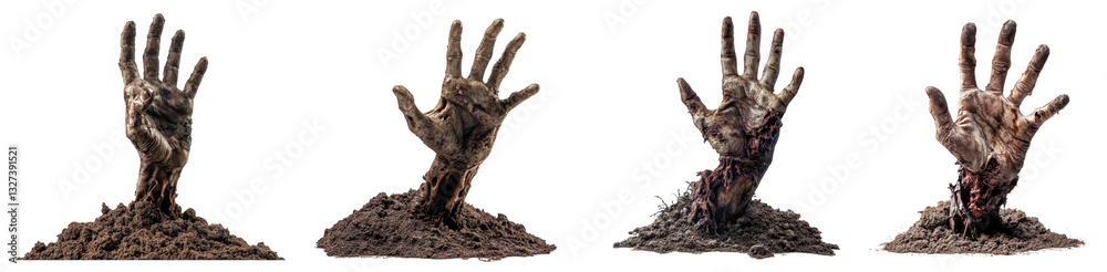 Fototapeta premium Decaying Hand Emerging from Dark Soil