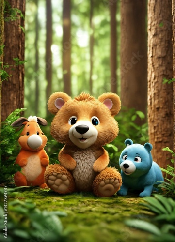teddy bear in the woods