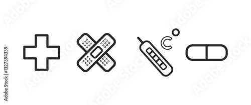 medical element icon set