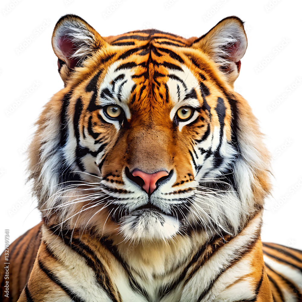 tiger head isolated on white background PNG.GENERATIVE AI tiger head isolated on white background PNG.GENERATIVE AI