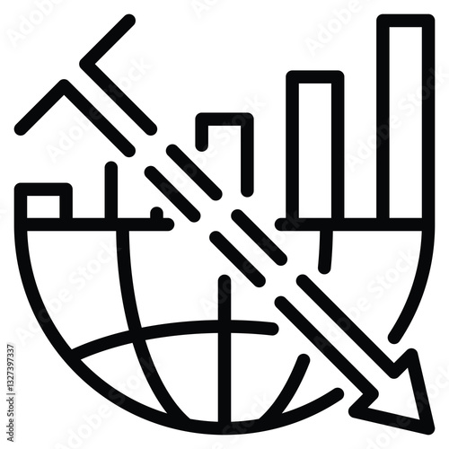 Market Disruption icon line vector illustration