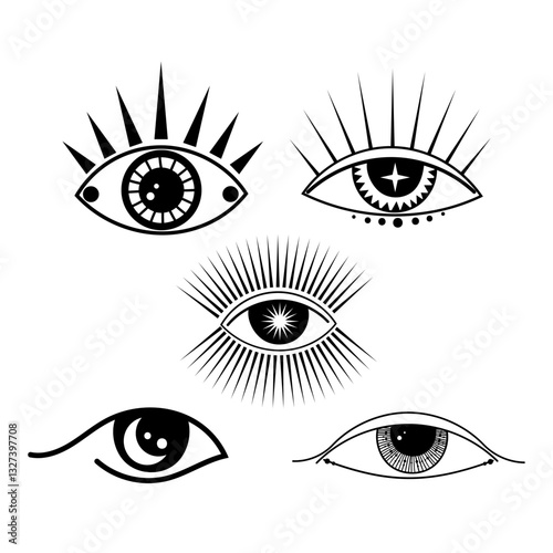 Unique collection of minimalist eye designs showcasing various styles and elements