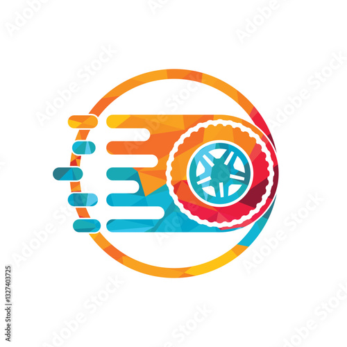 Fast tire vector logo design. Tire store logo design concept.