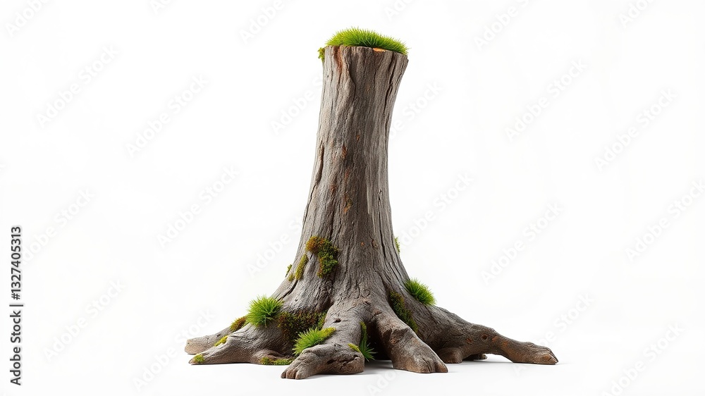 Warm Woody Style, Vertical Stack, Mossy Stump, Pale Blue Warm Woody Style, Vertical Stack, Mossy Stump, Pale Blue