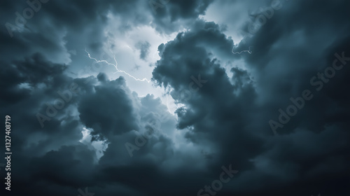 Dark Stormy Sky with Lightning A Moment of Intensity