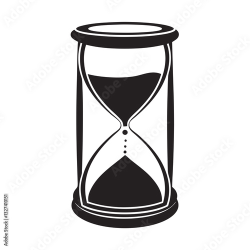 Hourglass silhouette with sand running