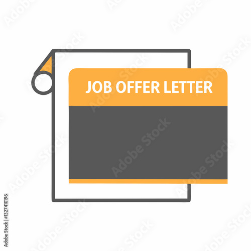 Job offer letter graphic design with orange header