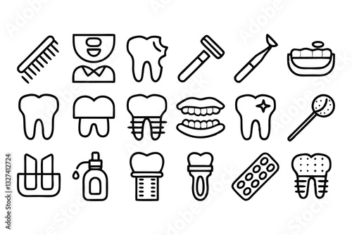 dental care and stomatology editable stroke outlin