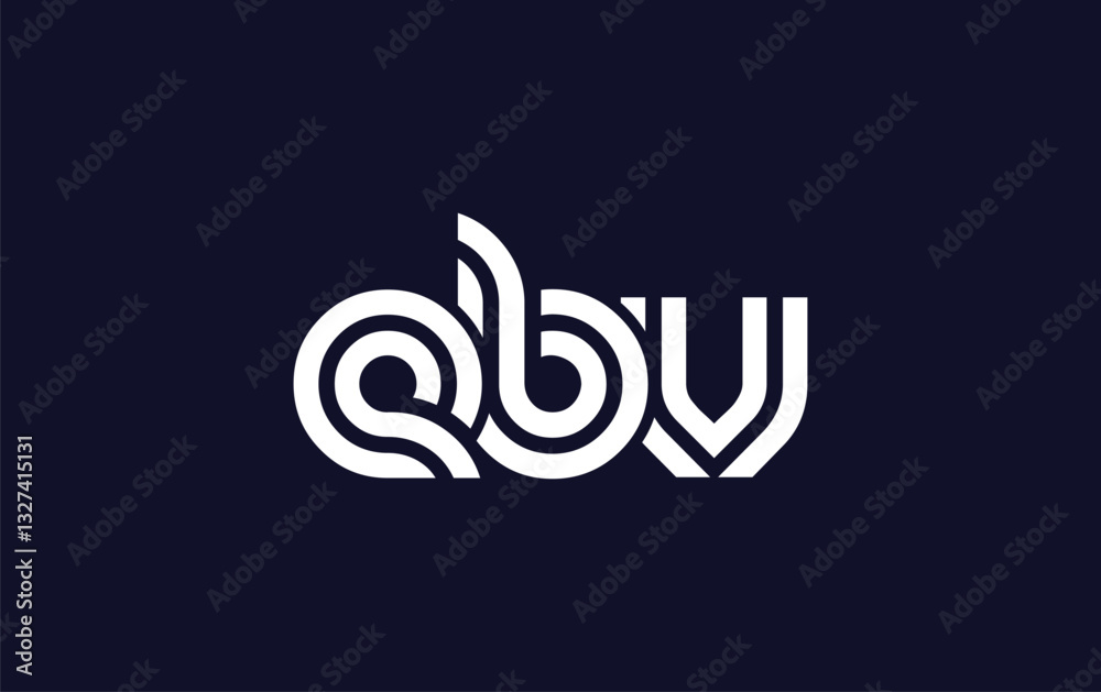 Obraz premium EBV Creative Unique Modern Letter Logo Design. Stylized logo featuring a unique letter design, presenting abstract minimalist aesthetics and modern appeal.