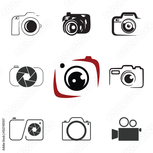 set of camera icons