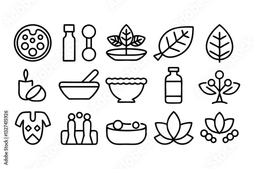 detox and cleanse related editable stroke outline