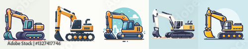 Vector of an excavator.