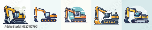 Vector of an excavator.