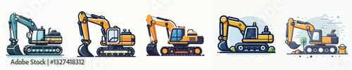 Vector of an excavator.